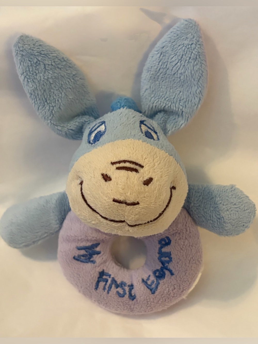3/$30✨🩵Disney Winnie the Pooh "My First Eeyore" Plush Baby Ring Rattle 🍯 2000s